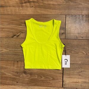 ZYIA Neon Yellow Cropped Tank Top